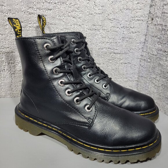 Dr Martens Luana Womens Size US 8 Black Leather Lace Up 7-Eye Combat Boot Shoes - Picture 3 of 11